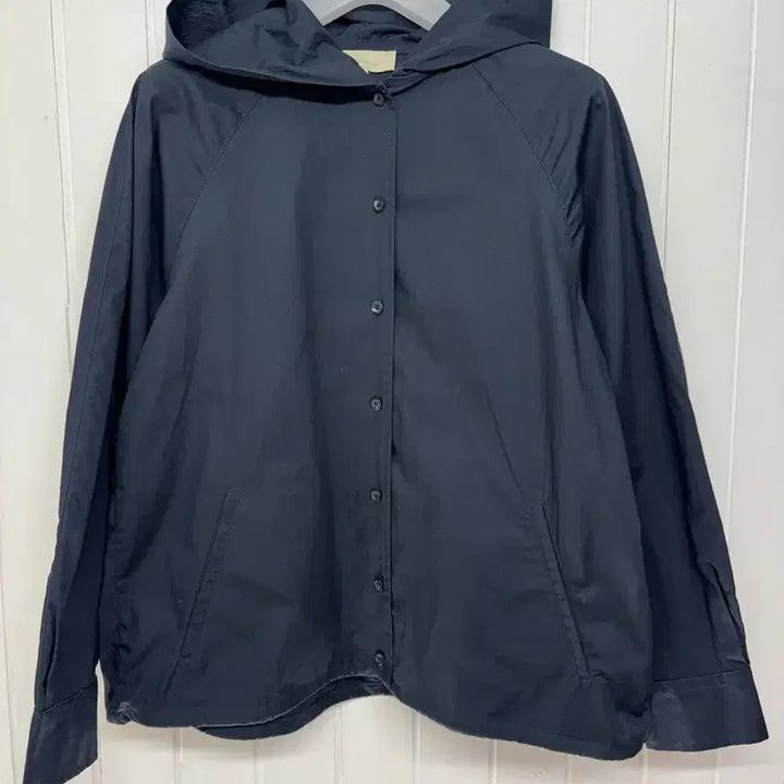 [BUNJANG] Celeb Shop Navy Hooded Shirt Size 55 / 셀럽샵 네이비 후드 셔츠 55