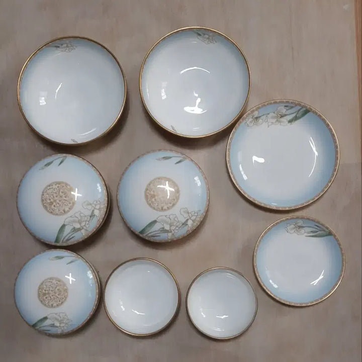 [BUNJANG] Prauna Flower Pattern Dinnerware Set / 프라우나밥,국,접시세트