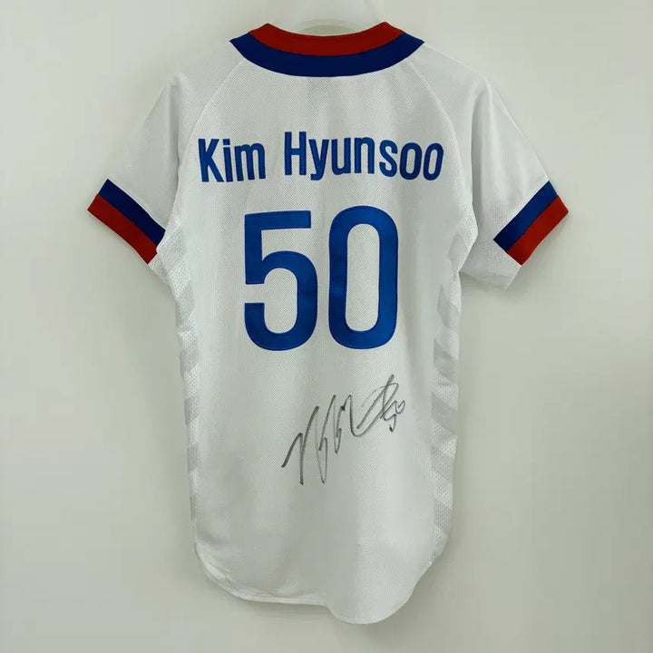 [BUNJANG] Descente 2014 Incheon Asian Games Kim Hyun-soo Signed Player Jersey (Size M) / 데상트 2014 인천아시아게임 국가대표 김현수 마킹 선수싸인 유니폼