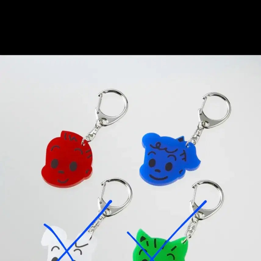 [BUNJANG] Osamu Goods Face Acrylic Keyring (Red, Blue) / 오사무굿즈 페이스 아크릴 키링 (레드, 블루)