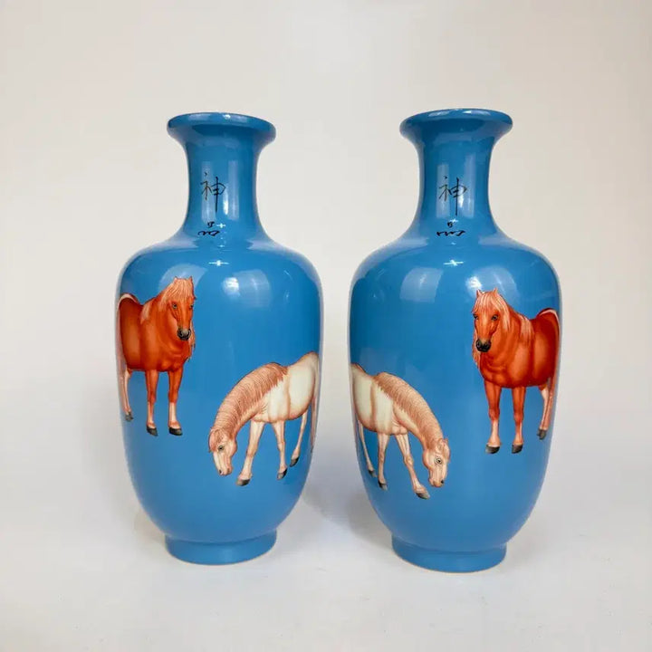 [BUNJANG] Lang Seriryeong Bunce Junmado Vase / 랑세령 분채 준마도 화병 일대