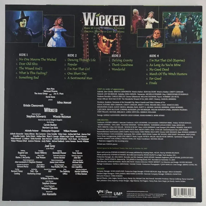 [BUNJANG] Wicked Original Broadway Cast Recording 2LP (Unsealed) / 뮤지컬 Wicked 오리지널 브로드웨이 캐스트 레코딩 LP (단순개봉)