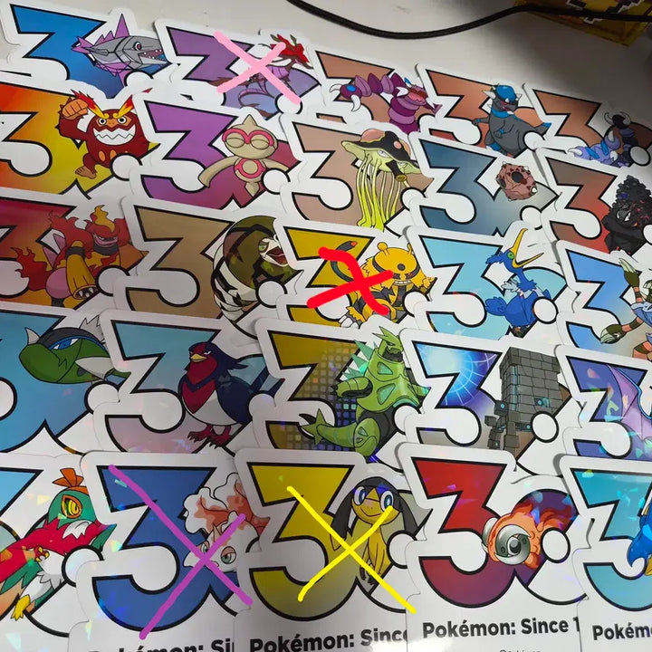 [BUNJANG] Pokemon 30th Anniversary Logo Sticker Set (11-20) / 포켓몬 30주년 로고 스티커 판매합니다~!(11번~20번)