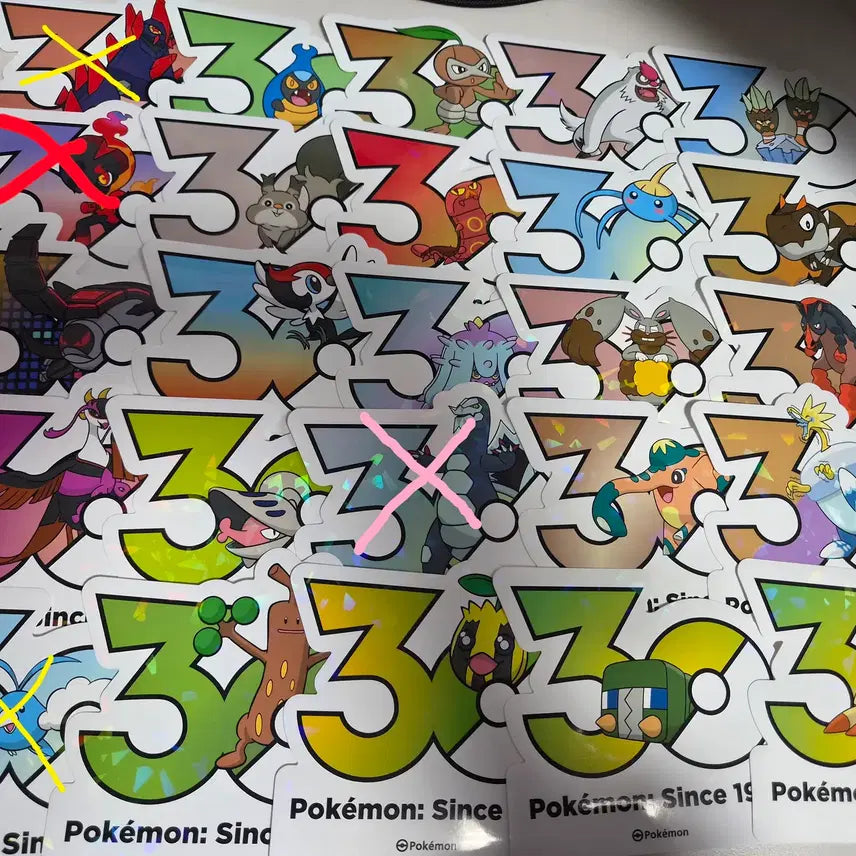 [BUNJANG] Pokemon 30th Anniversary Logo Sticker Set (11-20) / 포켓몬 30주년 로고 스티커 판매합니다~!(11번~20번)