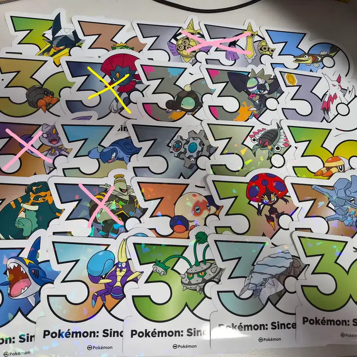 [BUNJANG] Pokemon 30th Anniversary Logo Sticker Set (11-20) / 포켓몬 30주년 로고 스티커 판매합니다~!(11번~20번)