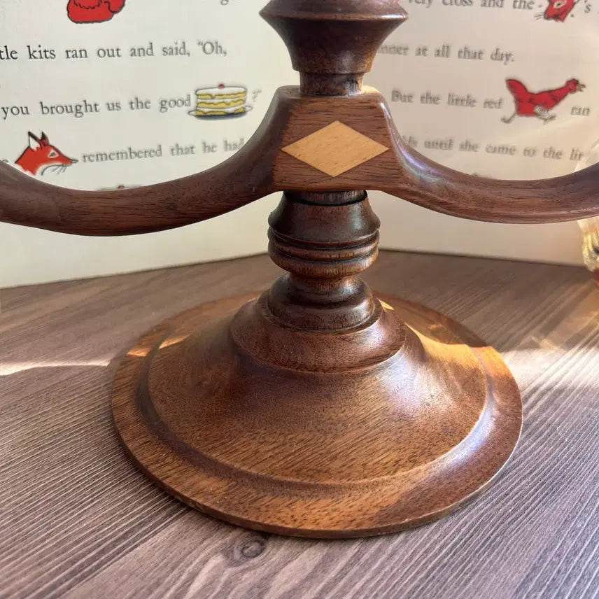 [BUNJANG] Vintage 3-Arm Wooden Candelabra / 빈티지  앤틱 3구 촛대