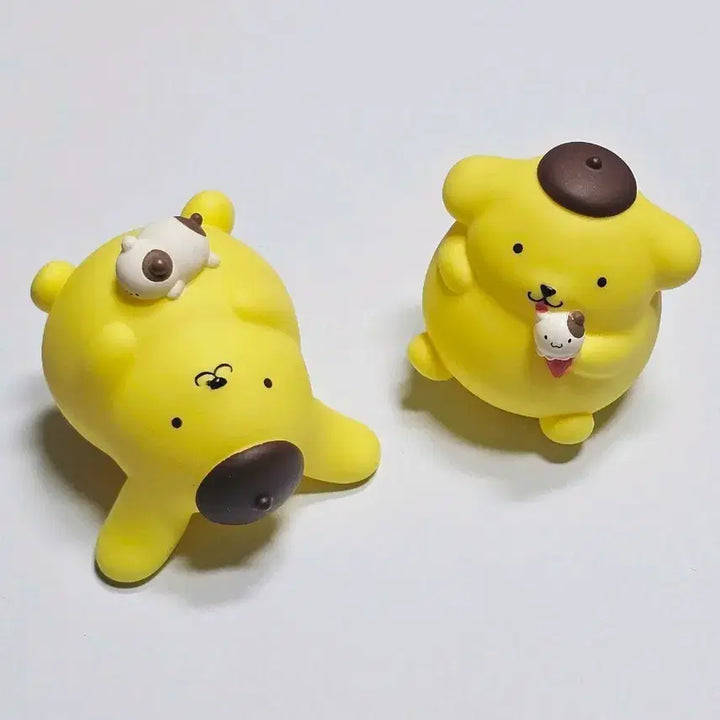 [BUNJANG] Sanrio Pompompurin Overeating Sofubi Figure Gacha Set of 2 / 산리오 폼폼푸린 너무많이먹어버린 과식해버린 소프비 피규어 가챠 2종 세트