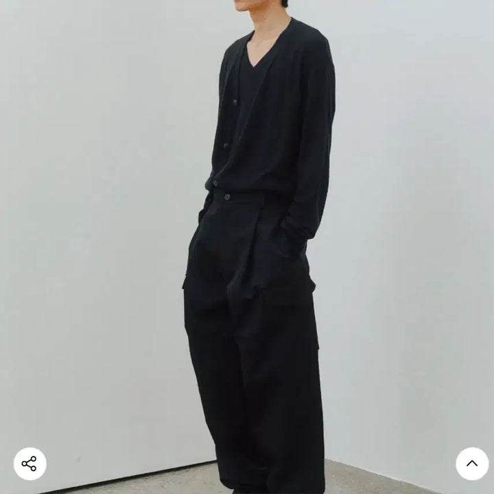 [BUNJANG] Noir Linen Layered Pullover Cardigan Knit (Black) / 노이어 린넨 레이어드 풀오버 가디건 니트 (블랙)(새상품)