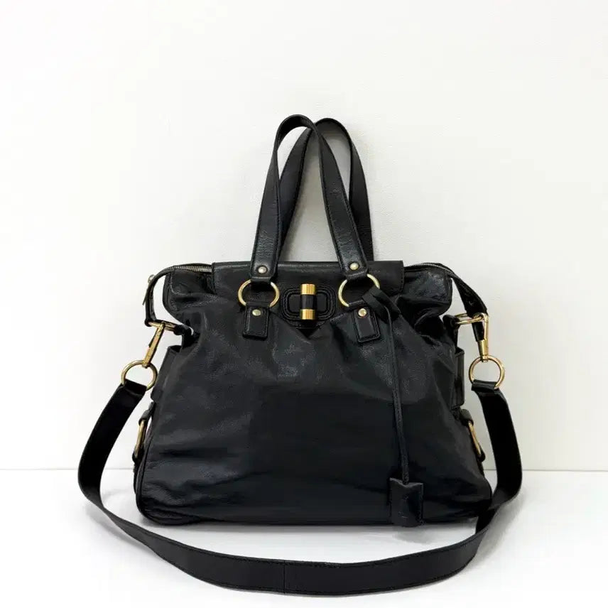[BUNJANG] Yves Saint Laurent Rive Gauche 2-Way Leather Shoulder Bag / 입생로랑 리브고쉬 레더 2WAY 숄더백