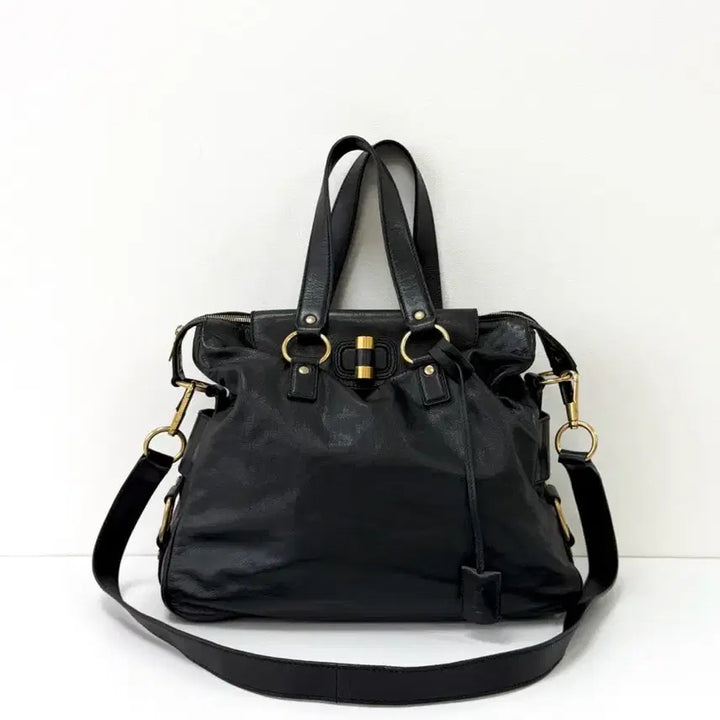 [BUNJANG] Yves Saint Laurent Rive Gauche 2-Way Leather Shoulder Bag / 입생로랑 리브고쉬 레더 2WAY 숄더백