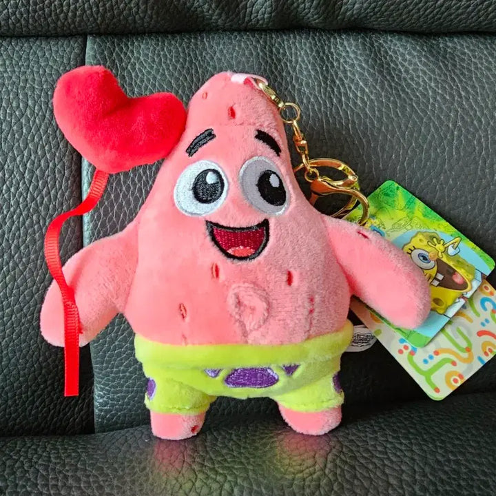[BUNJANG] SpongeBob Patrick Star Heart Balloon Plush Keychain (New) / 스펀지밥 뚱이 인형 키링 하트풍선 (새상품)