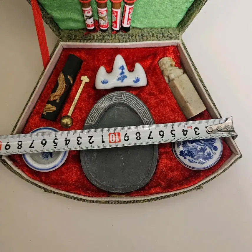 [BUNJANG] Four Brush, Ink Stone, Ink Stick, and Seal Calligraphy Set / 문방사우 세트 붓 먹 도장 포함