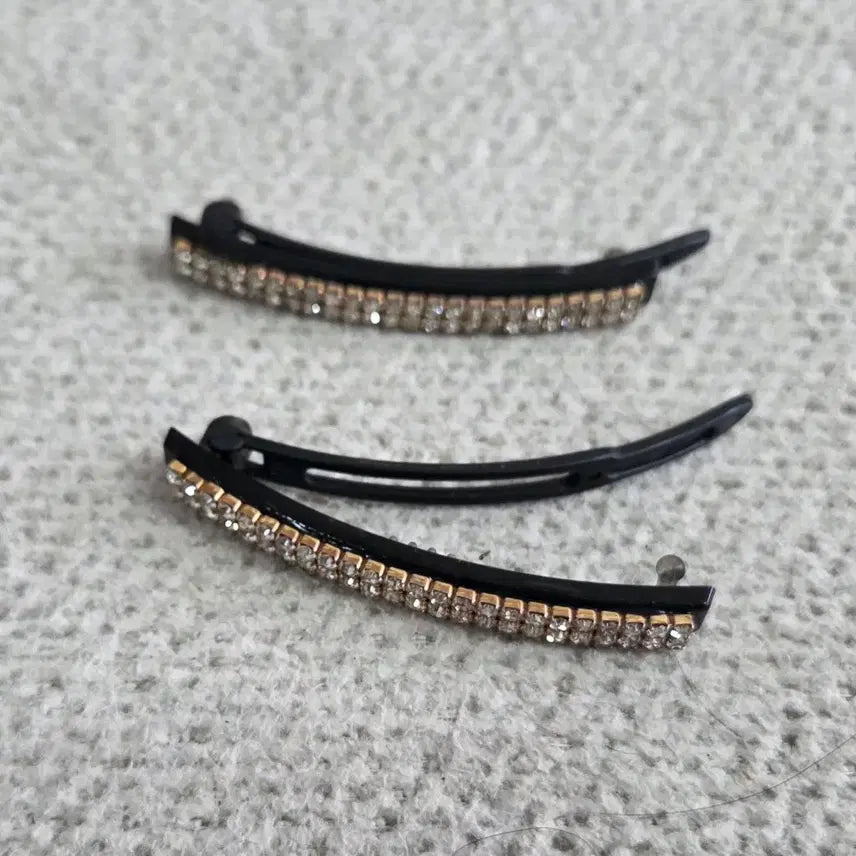 [BUNJANG] Black Cubic Hairpin Set / 블랙 큐빅 머리핀 헤어핀