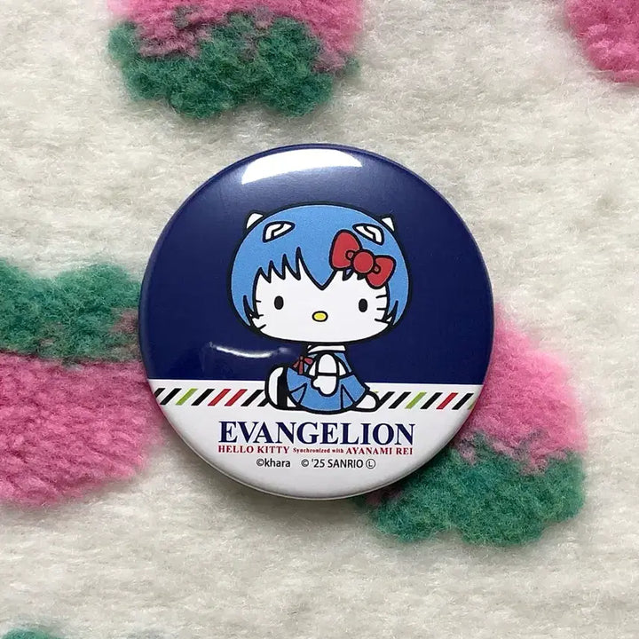 [BUNJANG] Evangelion Rei Ayanami Kitty Collaboration Can Badge / 키티 에반게리온 콜라보 레이 캔뱃지 양도