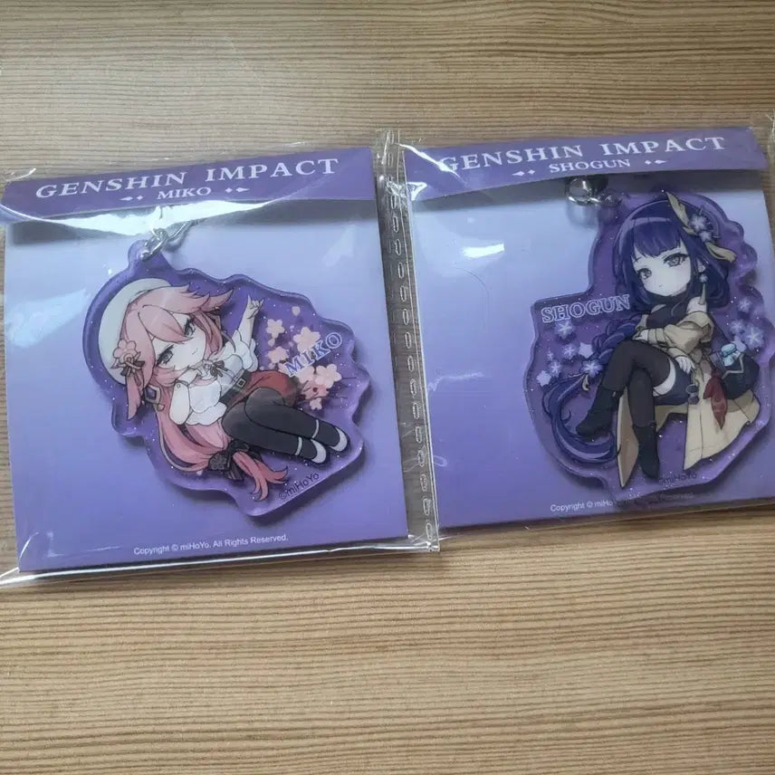 [BUNJANG] Genshin Impact Yae Miko &amp; Raiden Shogun 2023 Autumn Pop-up Acrylic Keyring Bundle Set / 원신 2023 가을 팝업 야에 미코,라이덴 쇼군 아크릴 키링