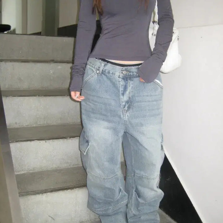 [BUNJANG] Our Cabinet Chance Cargo Denim Pants (M) / 아워캐비넷 chance cargo denim pants (새상품)(M)