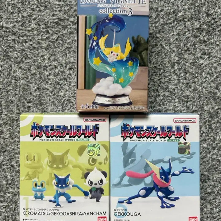 [BUNJANG] Bandai Pokemon Scale World Frogadier Evolution Set &amp; Swing Vignette Pikachu &amp; Pelipper Figures Bundle Set / 포켓몬 스케일월드 개굴닌자 진화세트+스윙비네트 피카츄&amp;패리퍼 피규어 일괄