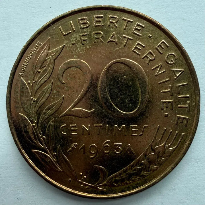 [BUNJANG] 1963 France 20 Centimes Coin / 1963년 프랑스 20상팀 동전 S3305