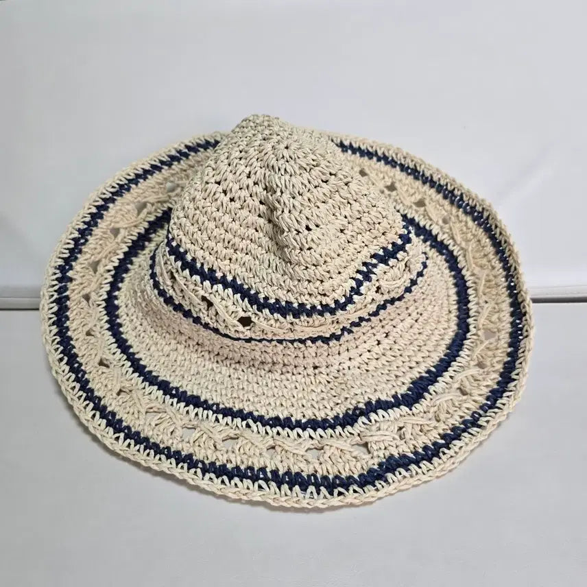 [SOLD OUT] 밀짚 벙거지 모자 네이비 줄무늬(모자)
