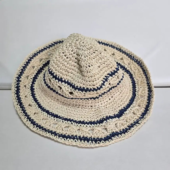 [SOLD OUT] 밀짚 벙거지 모자 네이비 줄무늬(모자)