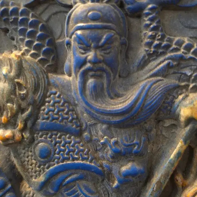 [BUNJANG] Guan Yu Statue with Green Dragon Crescent Blade / 260526-0 남유 충의천추 관우문 조각상