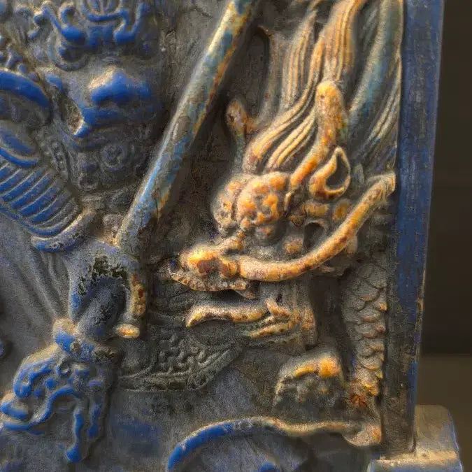 [BUNJANG] Guan Yu Statue with Green Dragon Crescent Blade / 260526-0 남유 충의천추 관우문 조각상