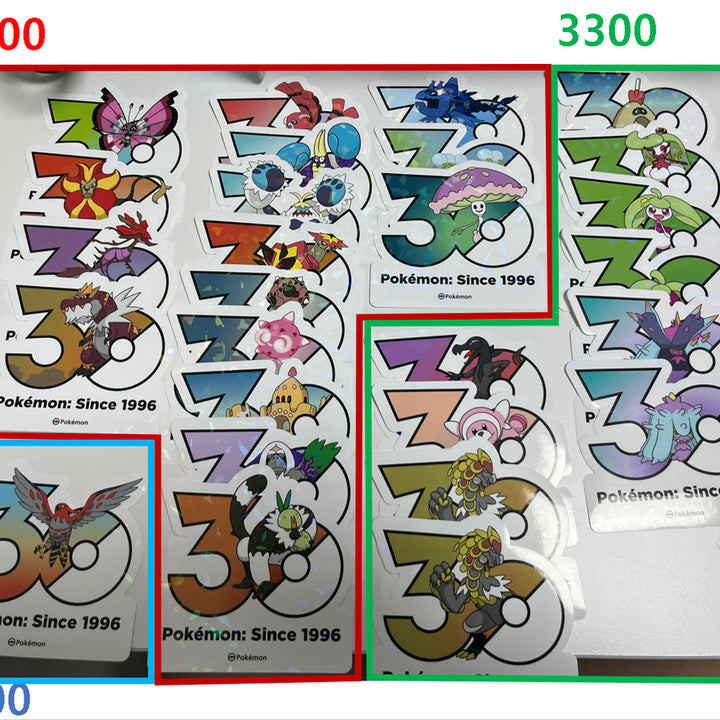 [BUNJANG] Pokemon 30th Anniversary Sticker Set (Generations 6-9) / 포켓몬 30주년 스티커 6~9세대