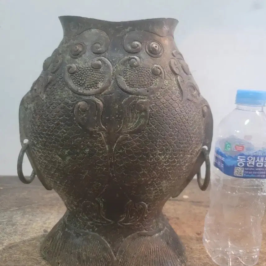[BUNJANG] Ancient Bronze Fish-Shaped Vase / 출토 물고기형 동 화병