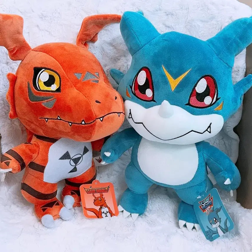 [BUNJANG] Digimon Plush Set: Growlmon &amp; Veedramon (Medium Size) / 신상) 디지몬인형 길몬 브이몬 중형인형