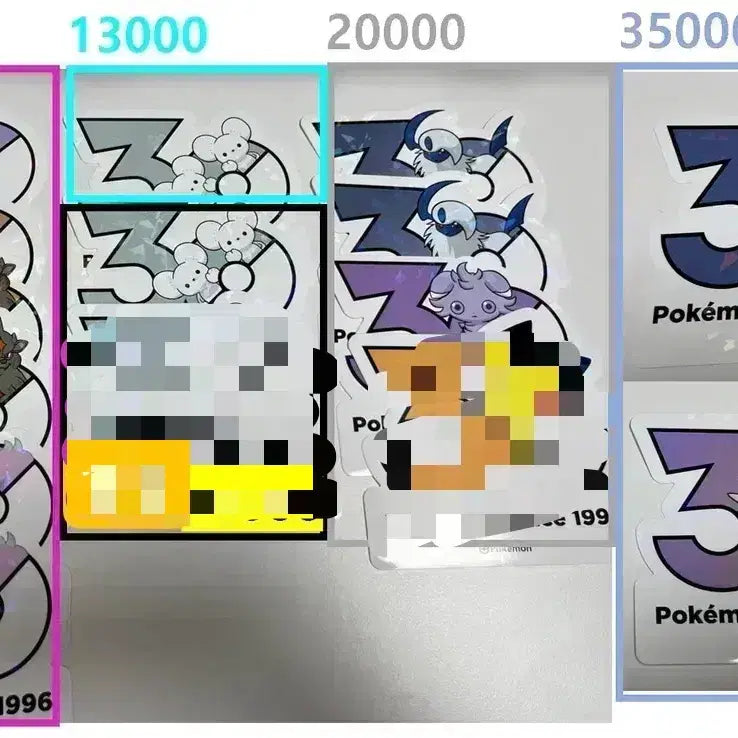 [BUNJANG] Pokemon 30th Anniversary Stickers Zoroark, Ponyta, Gengar, Pichu, Sentret, etc. / 포켓몬 30주년 스티커 조로아, 포니타, 팬텀, 피츄, 두리쥐 등등