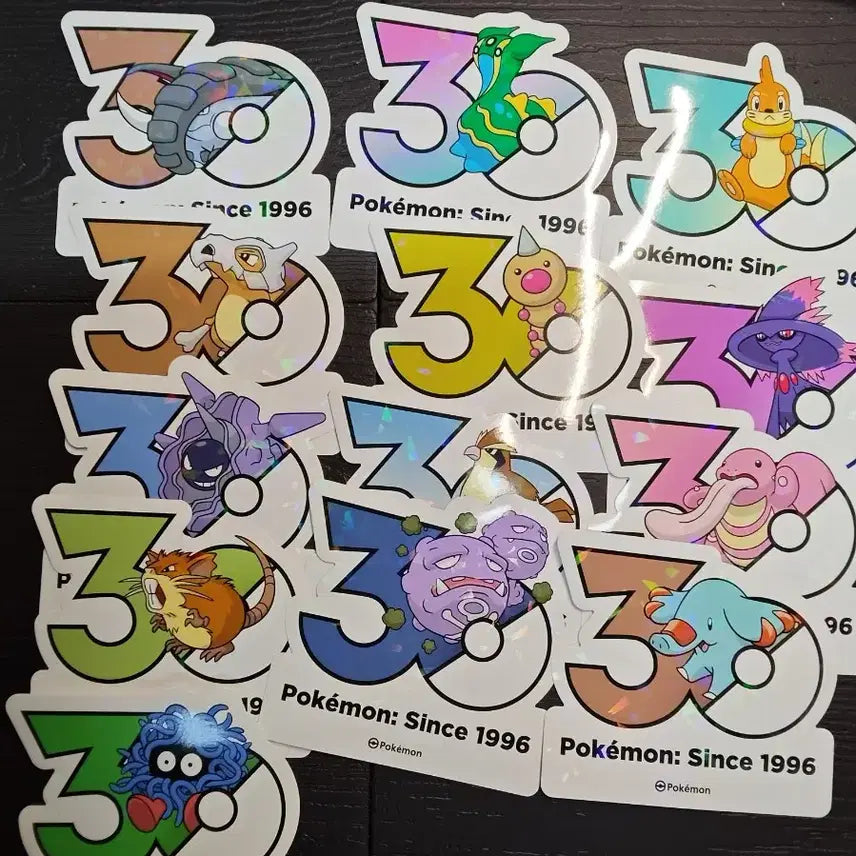 [BUNJANG] Pokemon 30th Anniversary Sticker Bundle Set / 포켓몬 30주년 스티커  검은 레쿠쟈 띠부씰 일괄 팝니다.