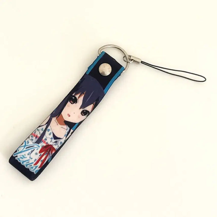 [BUNJANG] K-On! Azusa Nakano Double-Sided Fabric Strap Keychain / 고전 케이온 아즈사 양면 패브릭 스트랩 키링
