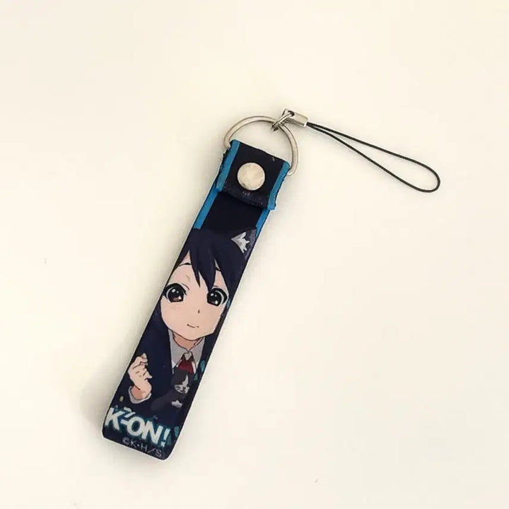 [BUNJANG] K-On! Azusa Nakano Double-Sided Fabric Strap Keychain / 고전 케이온 아즈사 양면 패브릭 스트랩 키링