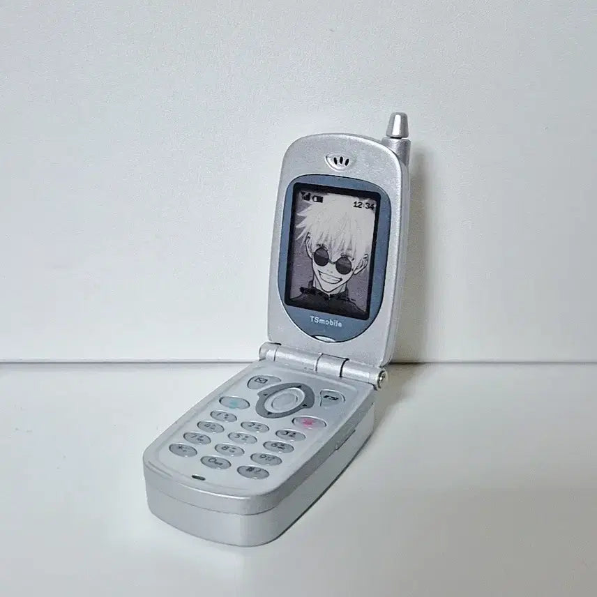 [BUNJANG] Toy Spirit Garakephone Silver Cellphone Gacha Keyring + Gojo Sticker Photo / 토이스피릿 가라케폰 실버 핸드폰 휴대폰 가챠 키링+고죠 증사