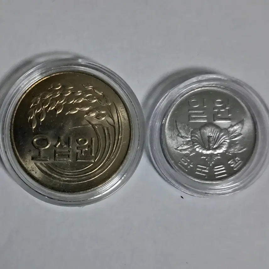 [BUNJANG] 1977 Unused 50 Won and 1 Won Coins / 1977년 50원 1원 미사용