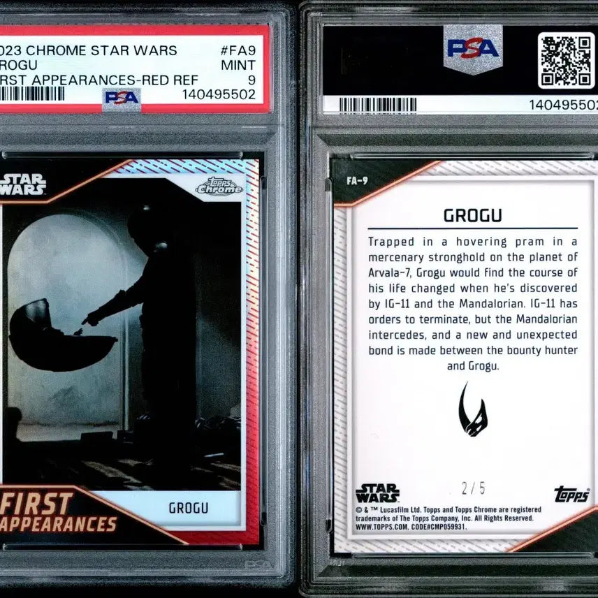 [BUNJANG] 2023 Topps Chrome Star Wars Grogu &amp; Mandalorian First Appearances Red Refractor 