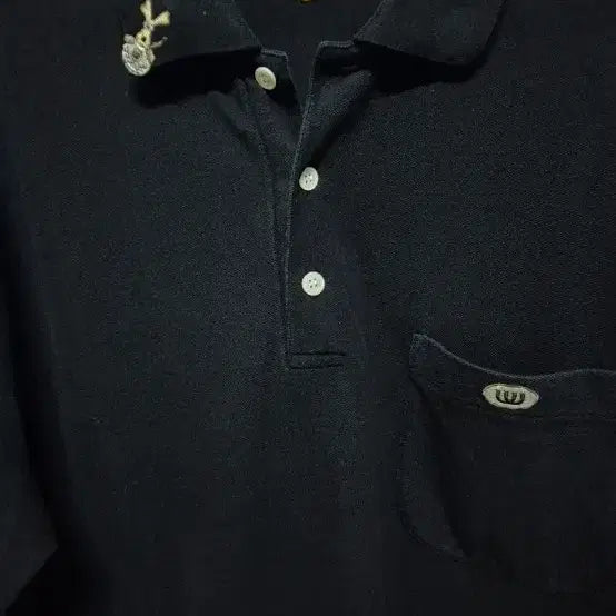 [BUNJANG] MU Black Short-Sleeve Polo Shirt XL / MU 검정색 반팔 카라티 XL