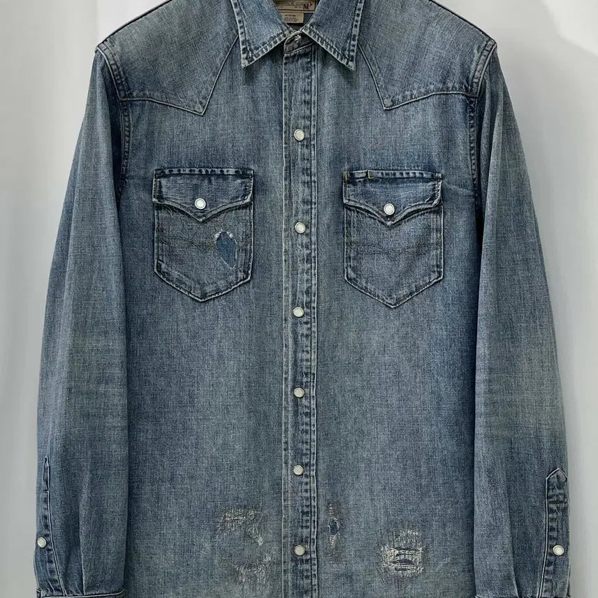[BUNJANG] Polo Ralph Lauren Concho Repair Indian Southwestern Denim Shirt / 폴로 랄프로렌 콘초 리페어 인디언 사우스 웨스턴 데님 셔츠
