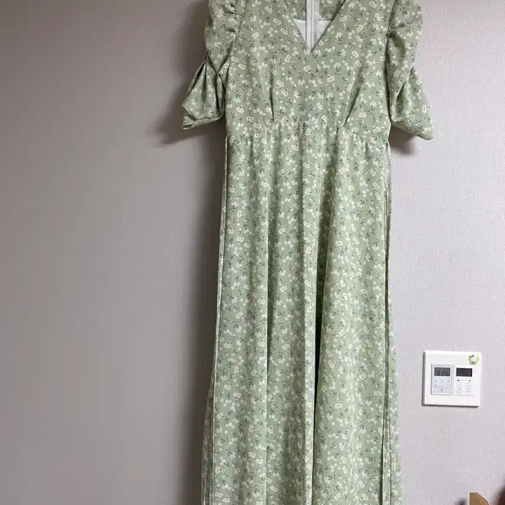 [BUNJANG] Mint Flower Long Dress / 플라워 롱 원피스 민트