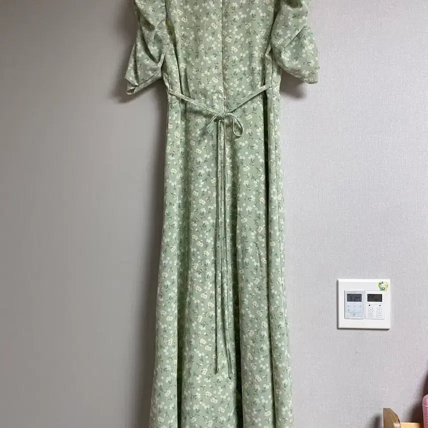 [BUNJANG] Mint Flower Long Dress / 플라워 롱 원피스 민트