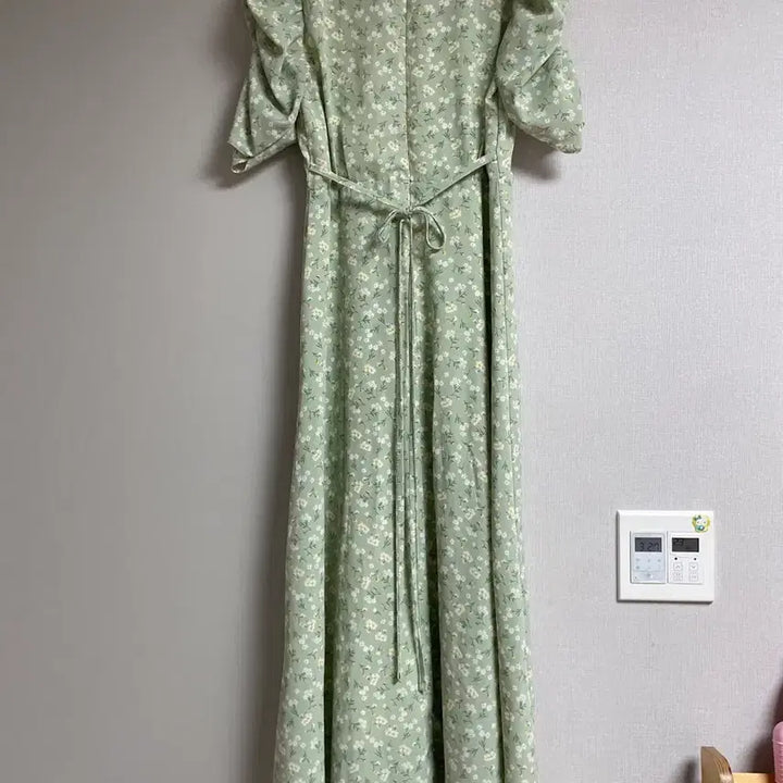 [BUNJANG] Mint Flower Long Dress / 플라워 롱 원피스 민트