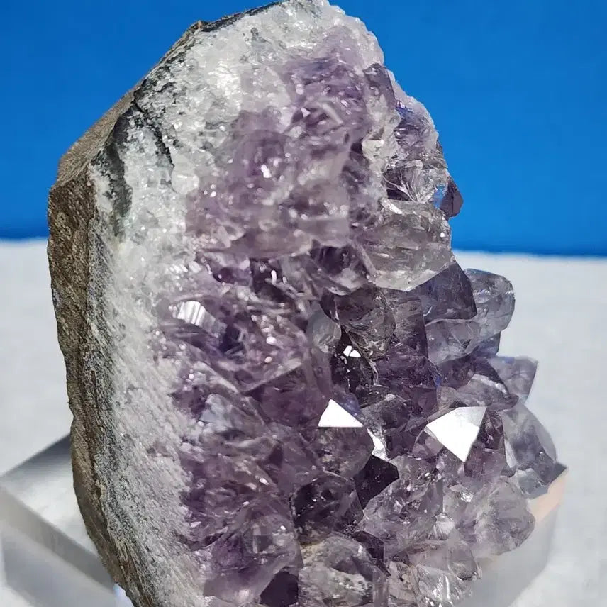 [BUNJANG] Natural Amethyst Cluster Raw Stone with Stand / 천연 자수정 클러스터 원석+받침대