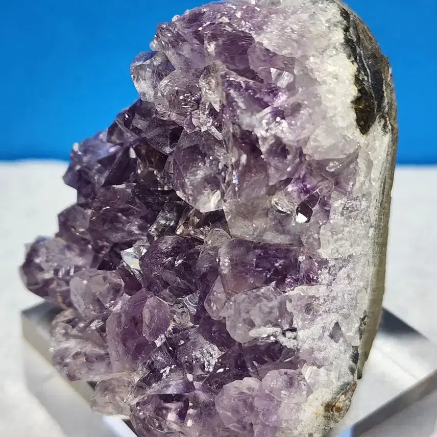[BUNJANG] Natural Amethyst Cluster Raw Stone with Stand / 천연 자수정 클러스터 원석+받침대