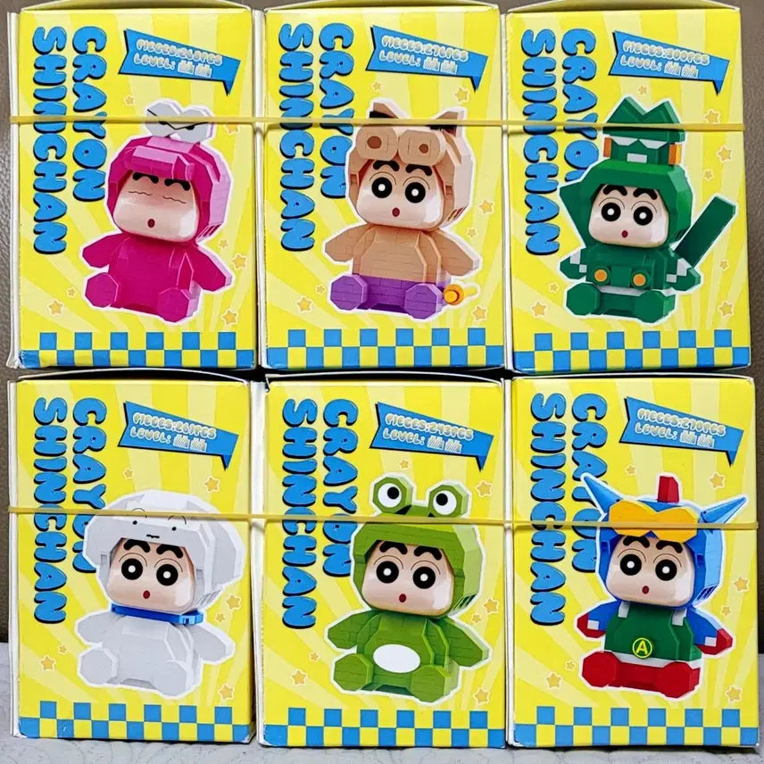 [BUNJANG] Balody Crayon Shin-chan Transformation Robot Building Blocks Set (6 Types, Sealed) / BALODY 짱구 변신 로봇 블록 피규어 6종(미개봉새상품)