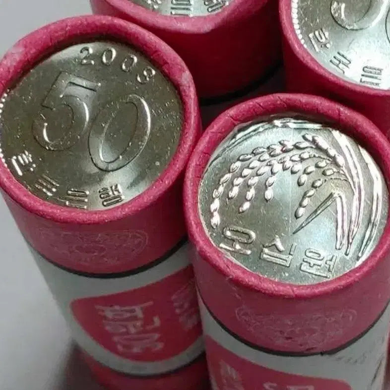 [BUNJANG] Bank of Korea 2008 50 Won Coin Roll (Uncirculated, Sealed) / 한국은행 , 미사용 2008년 50원 주화 롤 (미개봉)