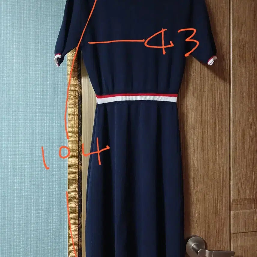 [BUNJANG] Navy Satin Knit Dress / SATIN)니트  원피스