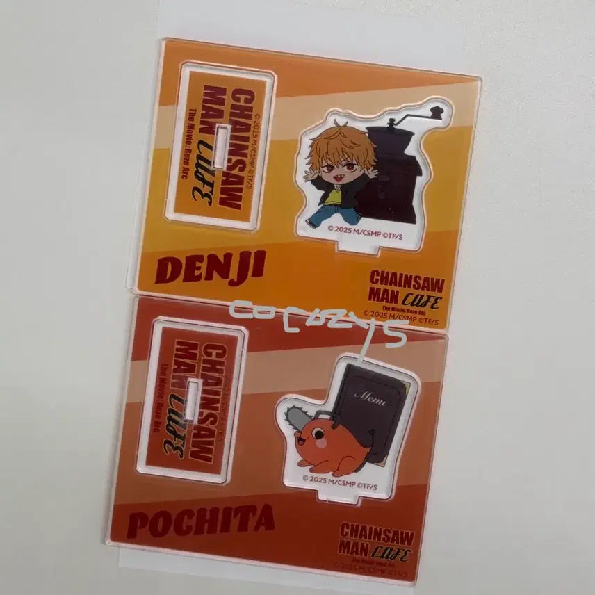 [BUNJANG] Chainsaw Man Denji &amp; Pochita Collaboration Cafe Random SD Acrylic Stand Bundle Set / [일괄] 체인소맨 덴지 포치타 콜라보 카페 랜덤 SD 아크릴 스탠드