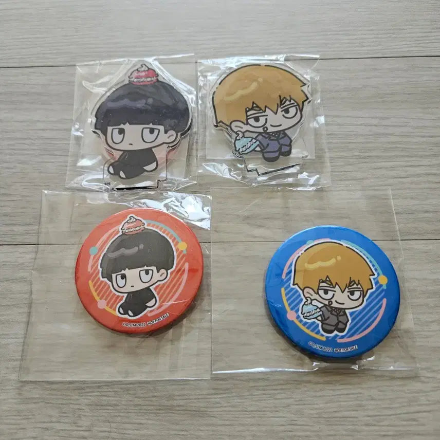 [BUNJANG] Mob Psycho 100 FREROL Acrylic Stand &amp; Badge Bundle Set / 모브사이코 프리롤 아크릴스탠드 뱃지 일괄