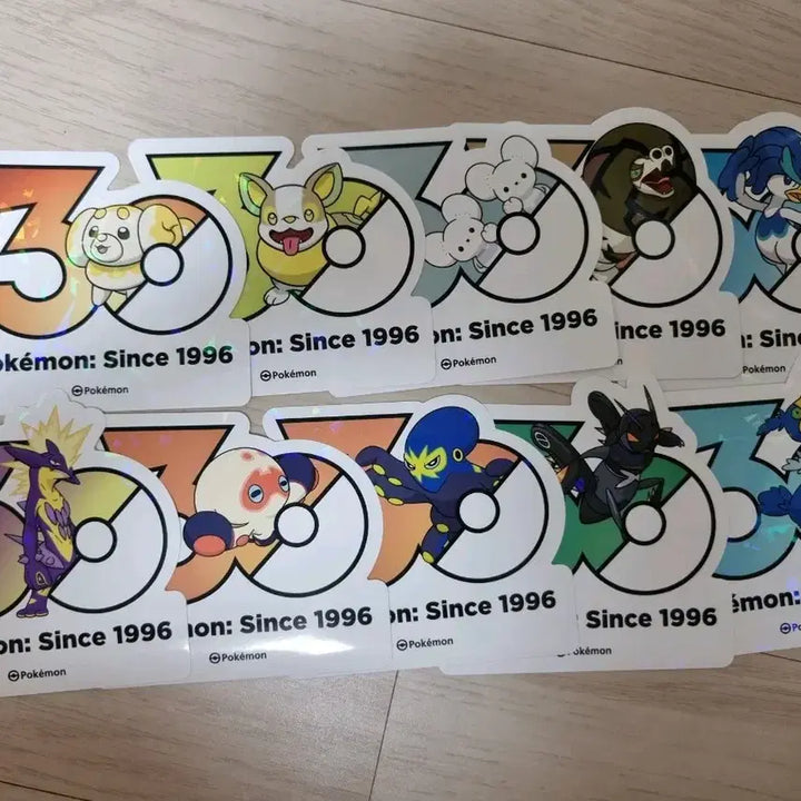[BUNJANG] Pokemon 30th Anniversary Logo Sticker Set (Various Pokemon) / 포켓몬스터 30주년 로고 스티커 멍파치, 아꾸왁 등...