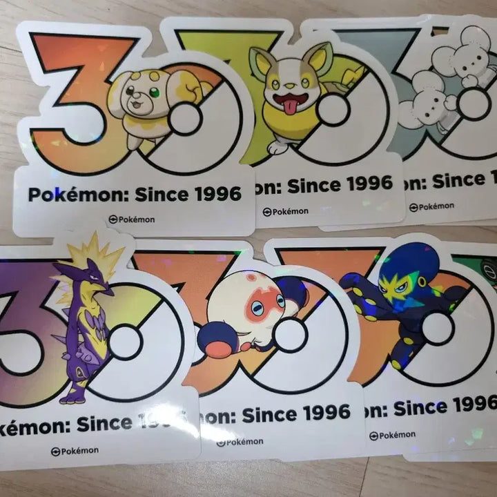 [BUNJANG] Pokemon 30th Anniversary Logo Sticker Set (Various Pokemon) / 포켓몬스터 30주년 로고 스티커 멍파치, 아꾸왁 등...